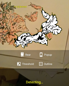 Image of the Artcodes app reading a design